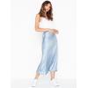 Zeagoo Skirts for Women High Waist Skirt Elegant Midi Skirt Satin(Baby Blue)