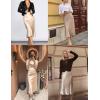 Zeagoo Skirts for Women High Waist Skirt Elegant Midi Skirt Satin(Cracker Khaki)
