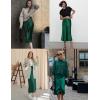 Zeagoo Skirts for Women High Waist Skirt Elegant Midi Skirt Satin(Green)