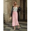 Zeagoo Skirts for Women High Waist Skirt Elegant Midi Skirt Satin(Jh1)