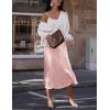Zeagoo Skirts for Women High Waist Skirt Elegant Midi Skirt Satin(Jh1)