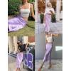 Zeagoo Skirts for Women High Waist Skirt Elegant Midi Skirt Satin(Lilac)