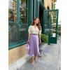 Zeagoo Skirts for Women High Waist Skirt Elegant Midi Skirt Satin(Lilac)