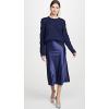Zeagoo Skirts for Women High Waist Skirt Elegant Midi Skirt Satin(Navy Blue)