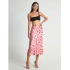 Zeagoo Skirts for Women High Waist Skirt Elegant Midi Skirt Satin(Pat3)