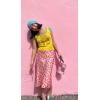 Zeagoo Skirts for Women High Waist Skirt Elegant Midi Skirt Satin(Pat3)