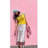 Zeagoo Skirts for Women High Waist Skirt Elegant Midi Skirt Satin(Pat8)