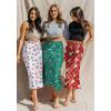 Zeagoo Skirts for Women High Waist Skirt Elegant Midi Skirt Satin(Pat8)