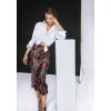Zeagoo Skirts for Women High Waist Skirt Elegant Midi Skirt Satin(Red Floral)