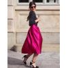 Zeagoo Skirts for Women High Waist Skirt Elegant Midi Skirt Satin(Rose)