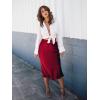 Zeagoo Skirts for Women High Waist Skirt Elegant Midi Skirt Satin(Wine Red)