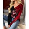 Zeagoo Women Long Sleeve Tops Dressy Casual V Neck Tshirts Basics Tee 2025 Fall Trendy Clothes S-2XL(Bf309)