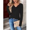 Zeagoo Women Long Sleeve Tops Dressy Casual V Neck Tshirts Basics Tee 2025 Fall Trendy Clothes S-2XL(Black)