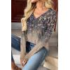 Zeagoo Women Long Sleeve Tops Dressy Casual V Neck Tshirts Basics Tee 2025 Fall Trendy Clothes S-2XL(Cx311)