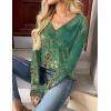 Zeagoo Women Long Sleeve Tops Dressy Casual V Neck Tshirts Basics Tee 2025 Fall Trendy Clothes S-2XL(Mz839)