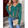 Zeagoo Women Long Sleeve Tops Dressy Casual V Neck Tshirts Basics Tee 2025 Fall Trendy Clothes S-2XL(Mz871)