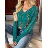 Zeagoo Women Long Sleeve Tops Dressy Casual V Neck Tshirts Basics Tee 2025 Fall Trendy Clothes S-2XL(Mz871)