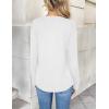 Zeagoo Women Long Sleeve Tops Dressy Casual V Neck Tshirts Basics Tee 2025 Fall Trendy Clothes S-2XL(White)