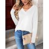 Zeagoo Women Long Sleeve Tops Dressy Casual V Neck Tshirts Basics Tee 2025 Fall Trendy Clothes S-2XL(White)