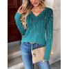 Zeagoo Women Long Sleeve Tops Dressy Casual V Neck Tshirts Basics Tee 2025 Fall Trendy Clothes S-2XL(Xh363)