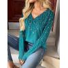 Zeagoo Women Long Sleeve Tops Dressy Casual V Neck Tshirts Basics Tee 2025 Fall Trendy Clothes S-2XL(Xh363)