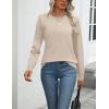 Zeagoo Womens 2026 Fall Sweaters Long Sleeve Tops Classic Crew Neck Pullover Sweaters Loose Dressy Casual Basic Clothes(Apricot)