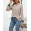 Zeagoo Womens 2026 Fall Sweaters Long Sleeve Tops Classic Crew Neck Pullover Sweaters Loose Dressy Casual Basic Clothes(Apricot-tz255)