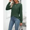 Zeagoo Womens 2026 Fall Sweaters Long Sleeve Tops Classic Crew Neck Pullover Sweaters Loose Dressy Casual Basic Clothes(Army Green)