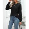 Zeagoo Womens 2026 Fall Sweaters Long Sleeve Tops Classic Crew Neck Pullover Sweaters Loose Dressy Casual Basic Clothes(Black)