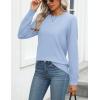 Zeagoo Womens 2026 Fall Sweaters Long Sleeve Tops Classic Crew Neck Pullover Sweaters Loose Dressy Casual Basic Clothes(Blue)