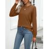 Zeagoo Womens 2026 Fall Sweaters Long Sleeve Tops Classic Crew Neck Pullover Sweaters Loose Dressy Casual Basic Clothes(Coffee)