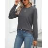 Zeagoo Womens 2026 Fall Sweaters Long Sleeve Tops Classic Crew Neck Pullover Sweaters Loose Dressy Casual Basic Clothes(Dark Gray)