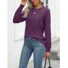 Zeagoo Womens 2026 Fall Sweaters Long Sleeve Tops Classic Crew Neck Pullover Sweaters Loose Dressy Casual Basic Clothes(Dark Purple)