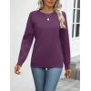 Zeagoo Womens 2026 Fall Sweaters Long Sleeve Tops Classic Crew Neck Pullover Sweaters Loose Dressy Casual Basic Clothes(Dark Purple)