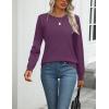 Zeagoo Womens 2026 Fall Sweaters Long Sleeve Tops Classic Crew Neck Pullover Sweaters Loose Dressy Casual Basic Clothes(Dark Purple)
