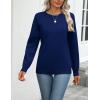 Zeagoo Womens 2026 Fall Sweaters Long Sleeve Tops Classic Crew Neck Pullover Sweaters Loose Dressy Casual Basic Clothes(Deep Blue)