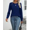 Zeagoo Womens 2026 Fall Sweaters Long Sleeve Tops Classic Crew Neck Pullover Sweaters Loose Dressy Casual Basic Clothes(Deep Blue)