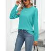 Zeagoo Womens 2026 Fall Sweaters Long Sleeve Tops Classic Crew Neck Pullover Sweaters Loose Dressy Casual Basic Clothes(Diving Blue)
