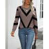 Zeagoo Womens 2026 Fall Sweaters Long Sleeve Tops Classic Crew Neck Pullover Sweaters Loose Dressy Casual Basic Clothes(Geometric Pattern-jh583)