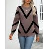 Zeagoo Womens 2026 Fall Sweaters Long Sleeve Tops Classic Crew Neck Pullover Sweaters Loose Dressy Casual Basic Clothes(Geometric Pattern-jh583)