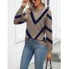 Zeagoo Womens 2026 Fall Sweaters Long Sleeve Tops Classic Crew Neck Pullover Sweaters Loose Dressy Casual Basic Clothes(Geometric Pattern-jh584)