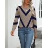 Zeagoo Womens 2026 Fall Sweaters Long Sleeve Tops Classic Crew Neck Pullover Sweaters Loose Dressy Casual Basic Clothes(Geometric Pattern-jh584)