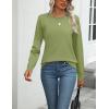 Zeagoo Womens 2026 Fall Sweaters Long Sleeve Tops Classic Crew Neck Pullover Sweaters Loose Dressy Casual Basic Clothes(Grass Green)