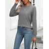 Zeagoo Womens 2026 Fall Sweaters Long Sleeve Tops Classic Crew Neck Pullover Sweaters Loose Dressy Casual Basic Clothes(Gray)