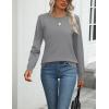 Zeagoo Womens 2026 Fall Sweaters Long Sleeve Tops Classic Crew Neck Pullover Sweaters Loose Dressy Casual Basic Clothes(Gray)