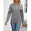Zeagoo Womens 2026 Fall Sweaters Long Sleeve Tops Classic Crew Neck Pullover Sweaters Loose Dressy Casual Basic Clothes(Gray)