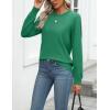 Zeagoo Womens 2026 Fall Sweaters Long Sleeve Tops Classic Crew Neck Pullover Sweaters Loose Dressy Casual Basic Clothes(Green)