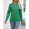 Zeagoo Womens 2026 Fall Sweaters Long Sleeve Tops Classic Crew Neck Pullover Sweaters Loose Dressy Casual Basic Clothes(Green)