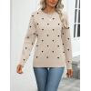 Zeagoo Womens 2026 Fall Sweaters Long Sleeve Tops Classic Crew Neck Pullover Sweaters Loose Dressy Casual Basic Clothes(Love Print-khaki)
