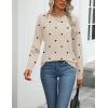 Zeagoo Womens 2026 Fall Sweaters Long Sleeve Tops Classic Crew Neck Pullover Sweaters Loose Dressy Casual Basic Clothes(Love Print-khaki)